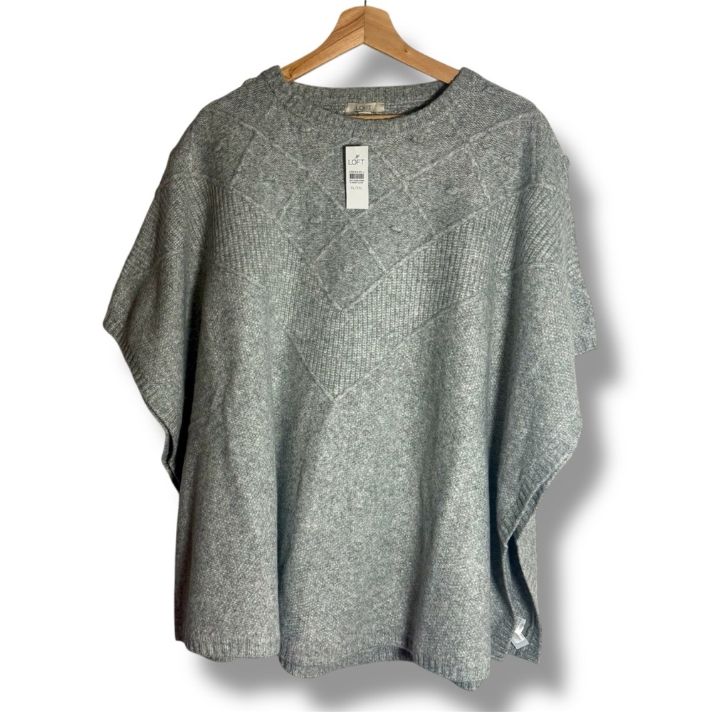 LOFT Gray Poncho Sweater
